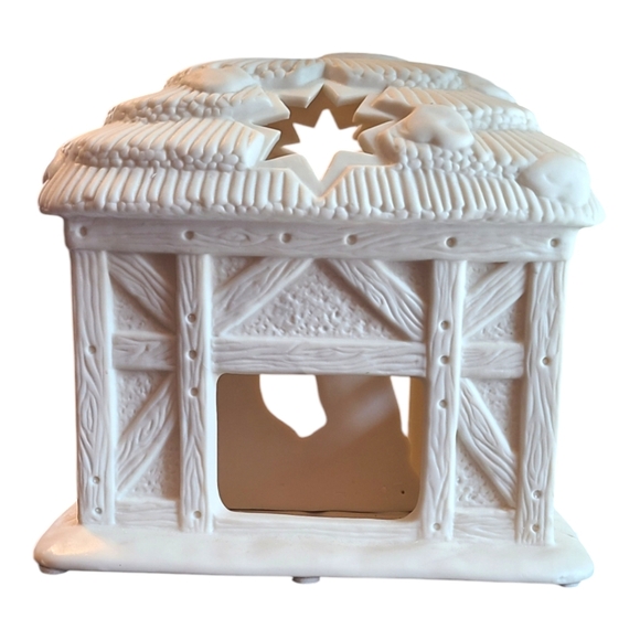 PartyLite P0108 O Holy Night porcelain bisque Candle Holder  Nativity Scene - Picture 8 of 10